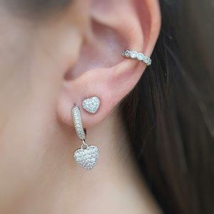 Silver heart earrings